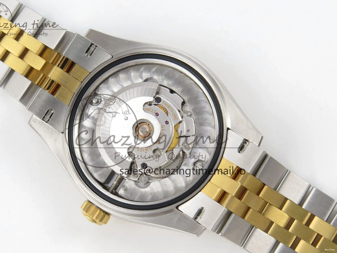 MiroTime 0207 Effortless DateJust 31 278383RBR THBF 1:1 Best Edition 904L Steel Brown Diamonds Dial Diamonds Bezel on SS YG Jubilee Bracelet HZ Cal. 10